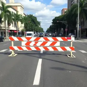 bloqueio temporário avenida praia de belas