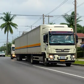 caminhões em alta velocidade