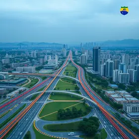 esquema de trânsito e transporte