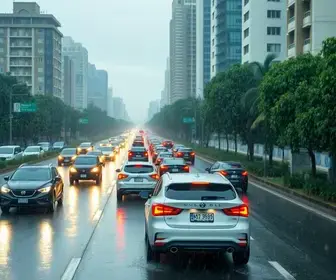 chuva e trânsito em São Paulo
