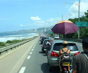transito lento litoral SP